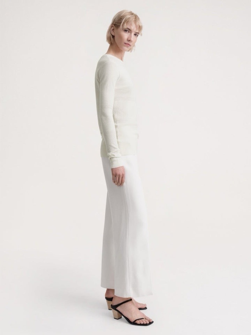 NWT $590 Toteme Paneled Cotton and Cashmere-Blend Sweater - Picture 3 of 9